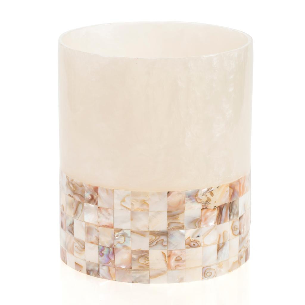 Milano Mother Of Pearl Tone Wastebasket Free Shipping Today Milano Mother Of Pearl Tone Wastebasket