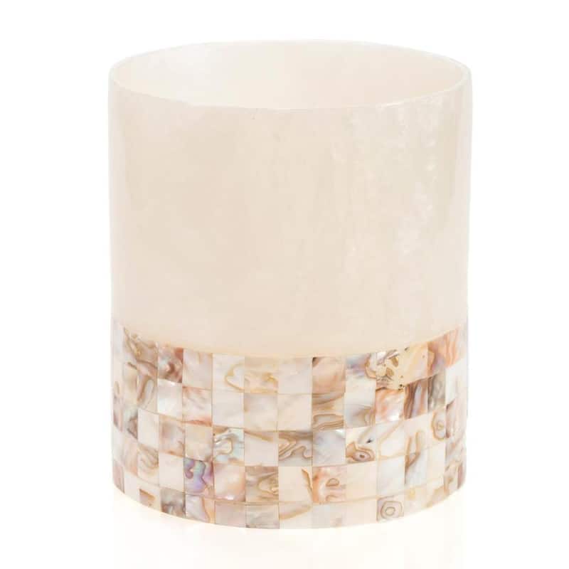Creative Scents Milano Mother of Pearl Bathroom Trash Can - mother of pearl
