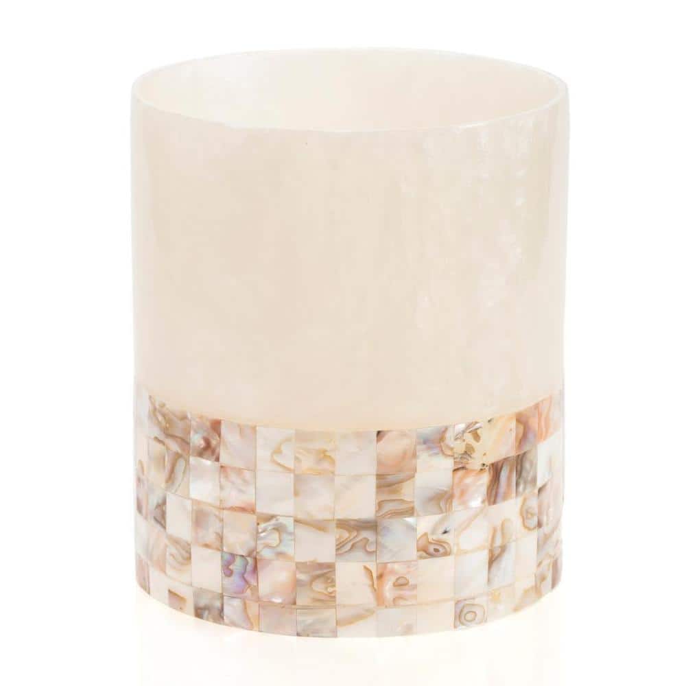 Creative Scents Milano Mother of Pearl Bathroom Trash Can - mother of pearl