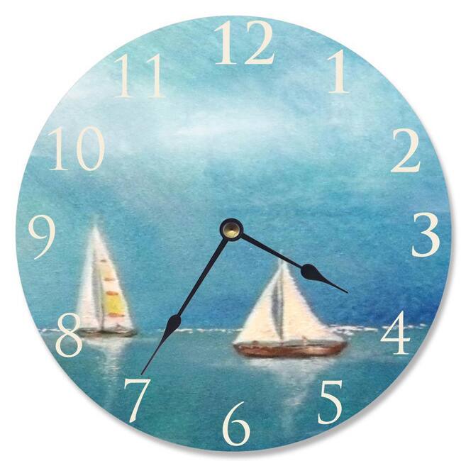 Azure Breeze Sailboat Vanity Clock - 12 x 12