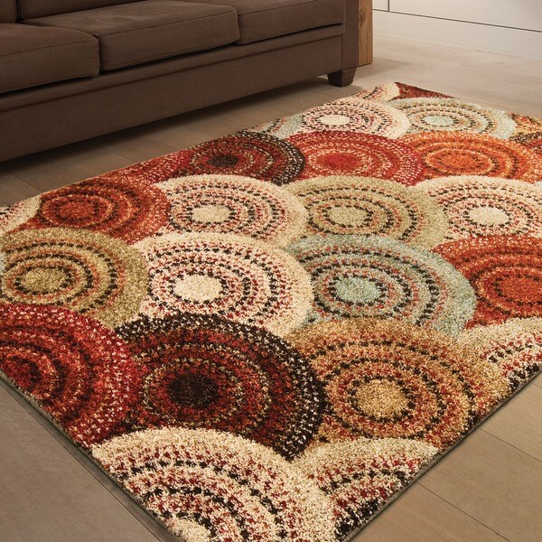 Carolina Weavers Grand Comfort Collection Pinochle Multi Shag Area Rug (5'3 x 7'6) - 5'3 X 7'6