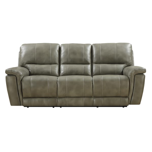 Shop Emerald Greytaupe Leather Match Power Dual Reclining Sofa Free Shipping Today