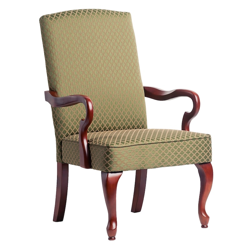 Copper Grove Casalis Cherry Finish Gooseneck Accent Chair - Dayton Green
