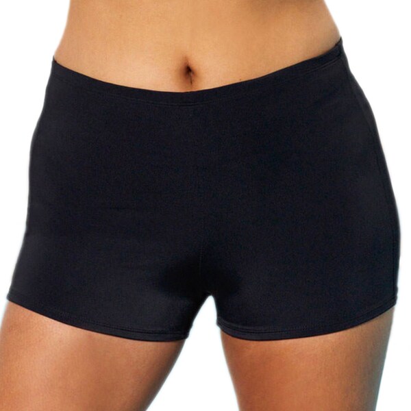 Shop Aquabelle Women's Plus Size Black Extra Life Lycra Boyshort Swim