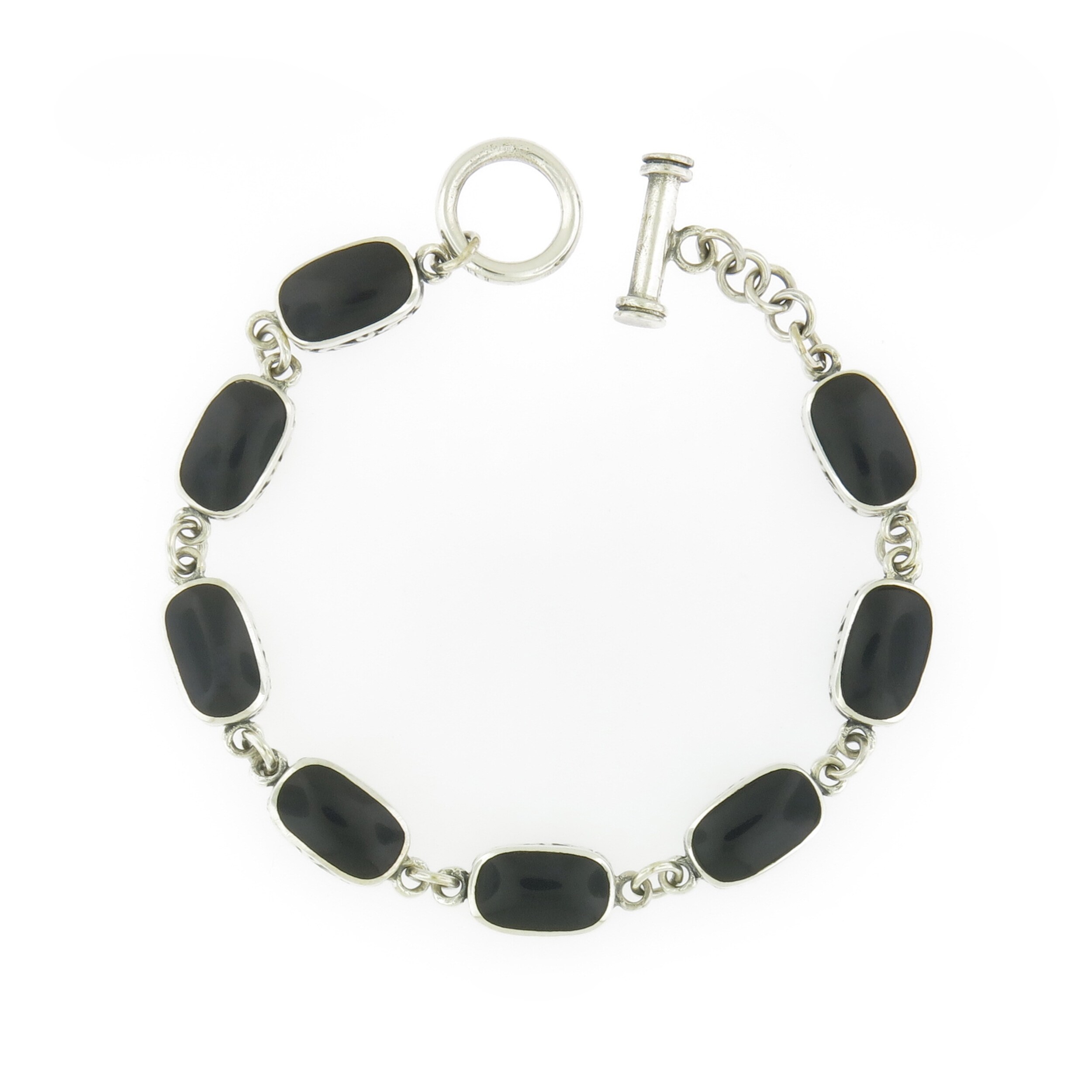 silver and onyx bracelet