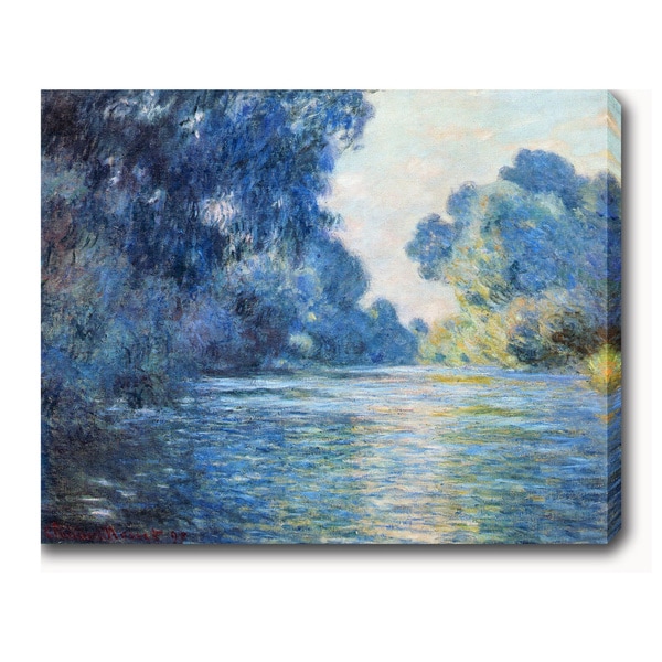 Claude Monet 'Morning on the Seine at Giverny' Oil on Canvas Art