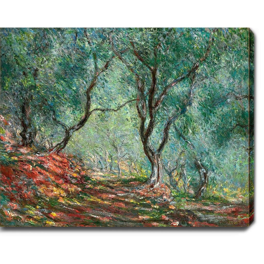 Claude Monet 'Olive Tree Wood in the Moreno Garden' Oil on Canvas Art - Multi