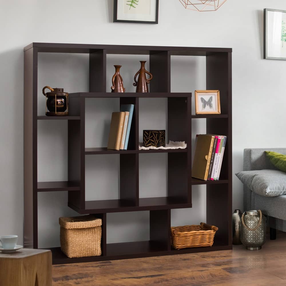 Furniture of America Semm Modern Walnut 12-shelf Square Bookshelf