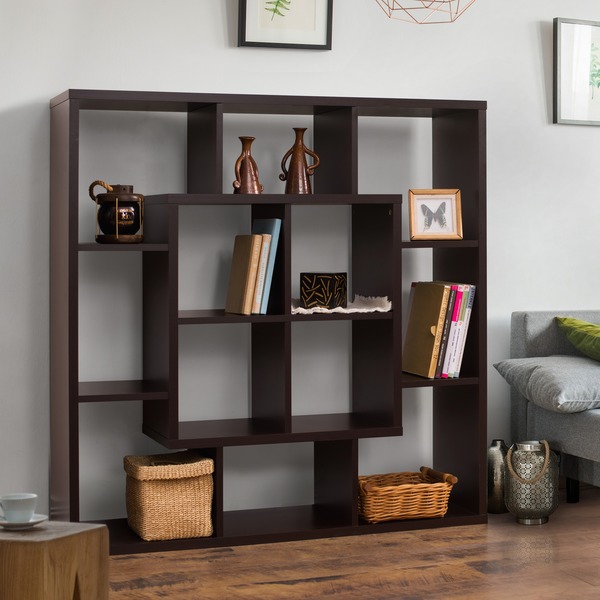 Furniture of America Aydan Modern Square Walnut Bookshelf Room Divider 6b37c4ae 2648 4d33 b97f 450d8f77b8c4_600