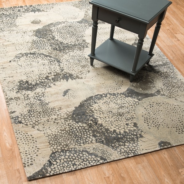Vintage Glam Grey/ Ivory Abstract Area Rug - 5' x 7'6"