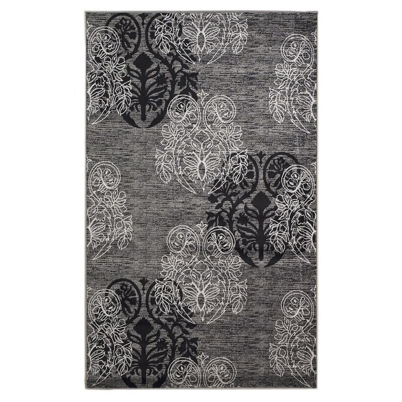 Linon Milan Collection Area Rug - 5' x 7'7" - Grey/Black