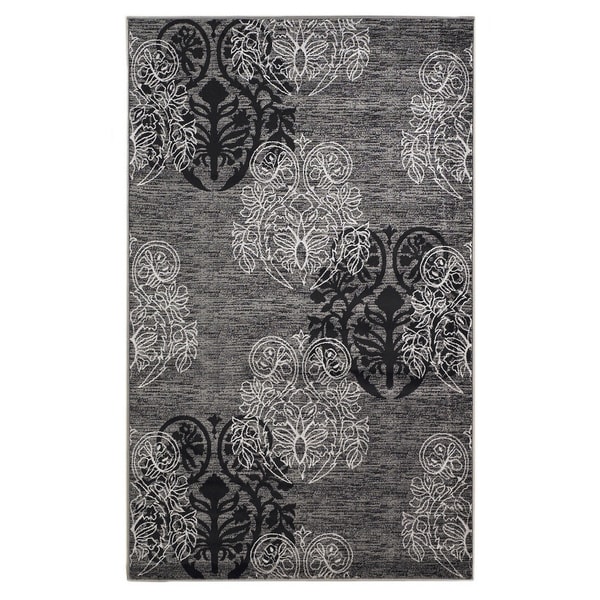 Linon Milan Collection Grey/ Back Area Rug - 8' x 10'3