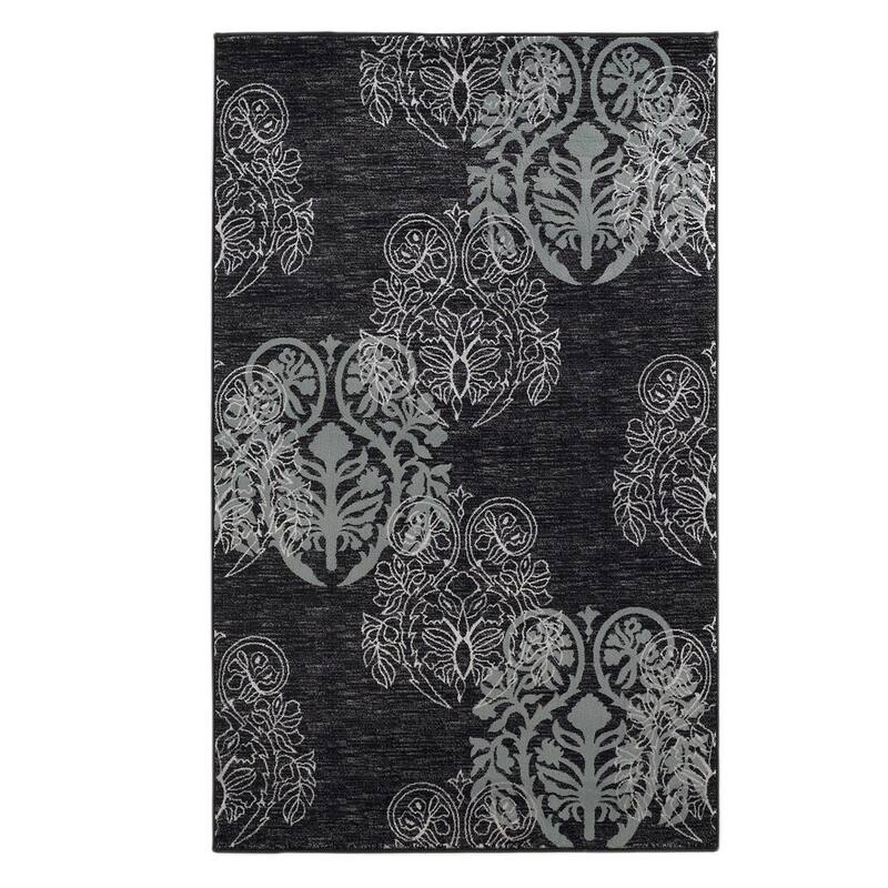 Linon Milan Collection Area Rug - 8' x 10'3" - Black/Turquoise