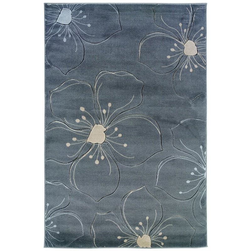 Linon Milan Collection Grey/ Ivory Area Rug