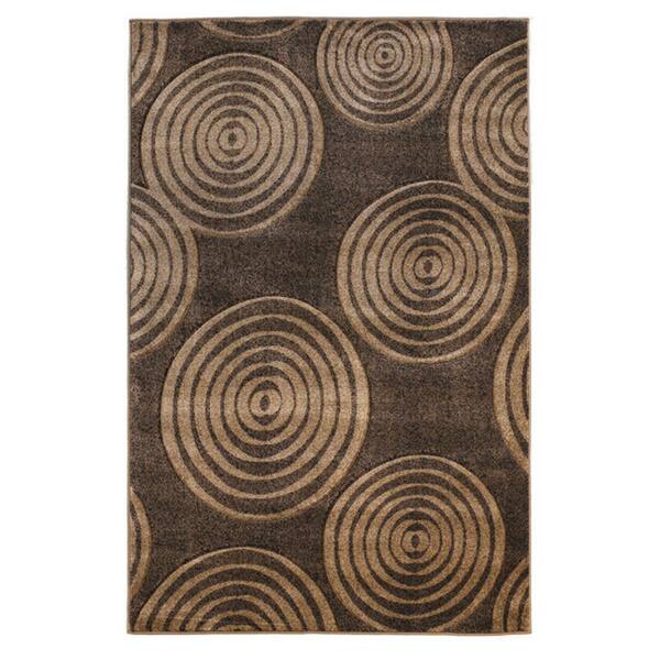 Linon Milan Collection Circles Area Rug - 5' x 7'7" - Brown