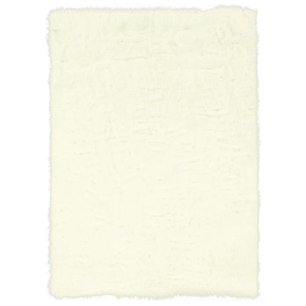 Linon White Faux Sheepskin Rug (5' x 7') - 5' x 7'
