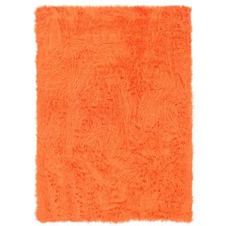 Faux Sheepskin Linon Rugs Find Great Home Decor Deals Ping At Linon Orange And Faux Sheepskin Rug 5 X 7