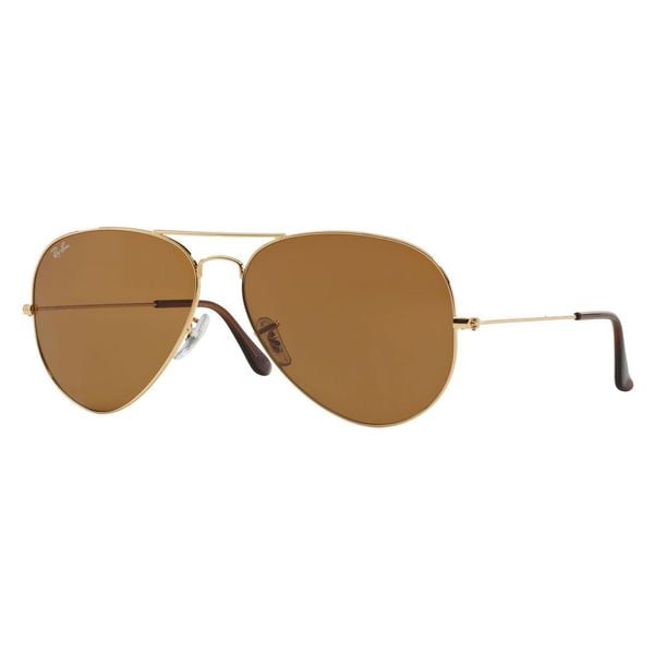 Shop Ray-Ban Men's 'RB3025-001/33-58' Aviator Sunglasses - Brown - Free ...