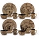 preview thumbnail 1 of 3, Mossy Oak Wilderness Animals 16 piece Dinnerware Set (Service for 4)