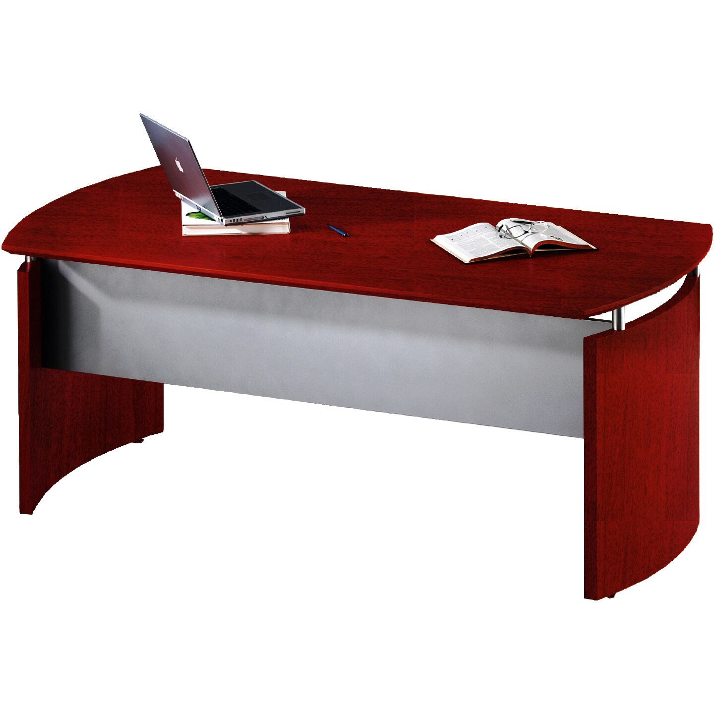 Shop Mayline Napoli Curved 63 W Desk With Modesty Panel And Silver