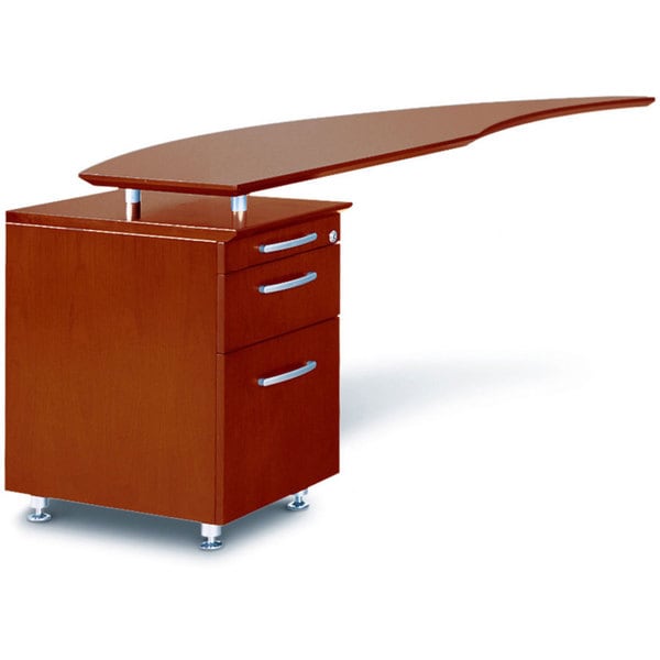 Mayline Napoli Curved 63" Left Return with File Pedestal PBF for use with Desks, sold separately