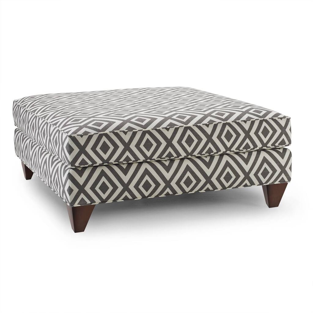 Stella Graphite Diamond-patterned Ottoman