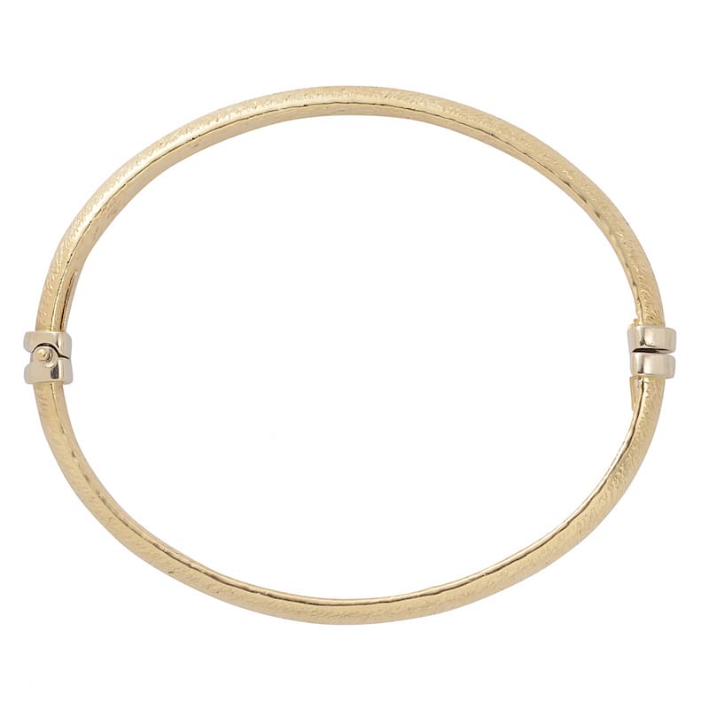 Fremada 10k Yellow Gold 8mm Stone Finish Bangle