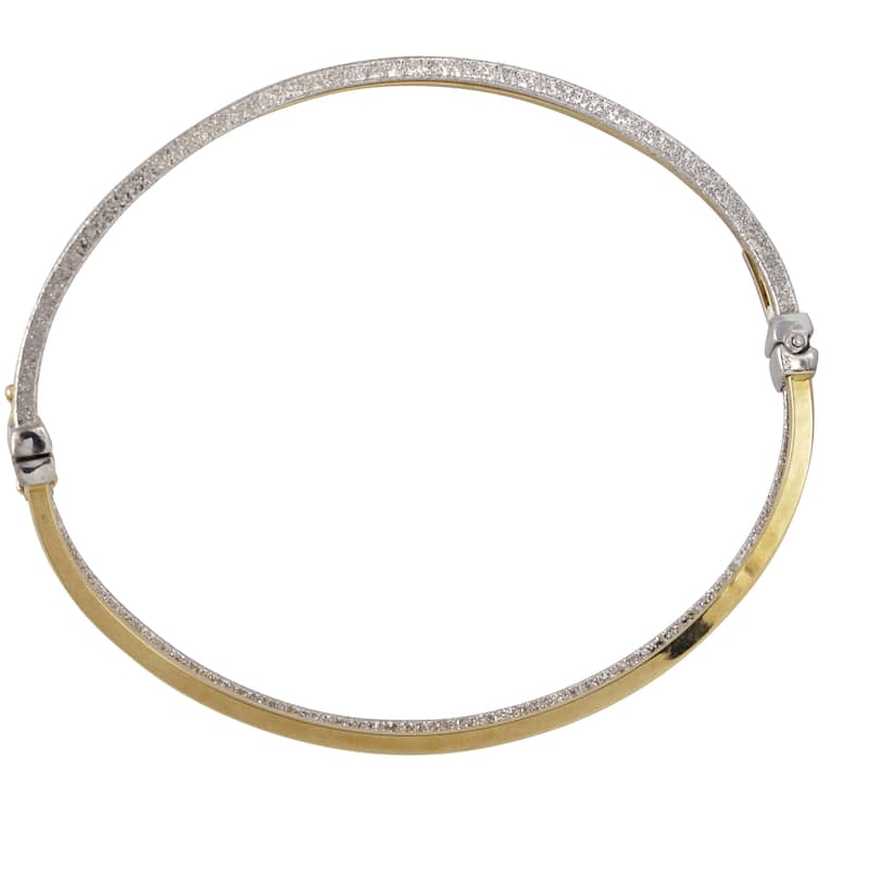 Fremada 10k Two-tone Gold 6mm Double Twist Bangle