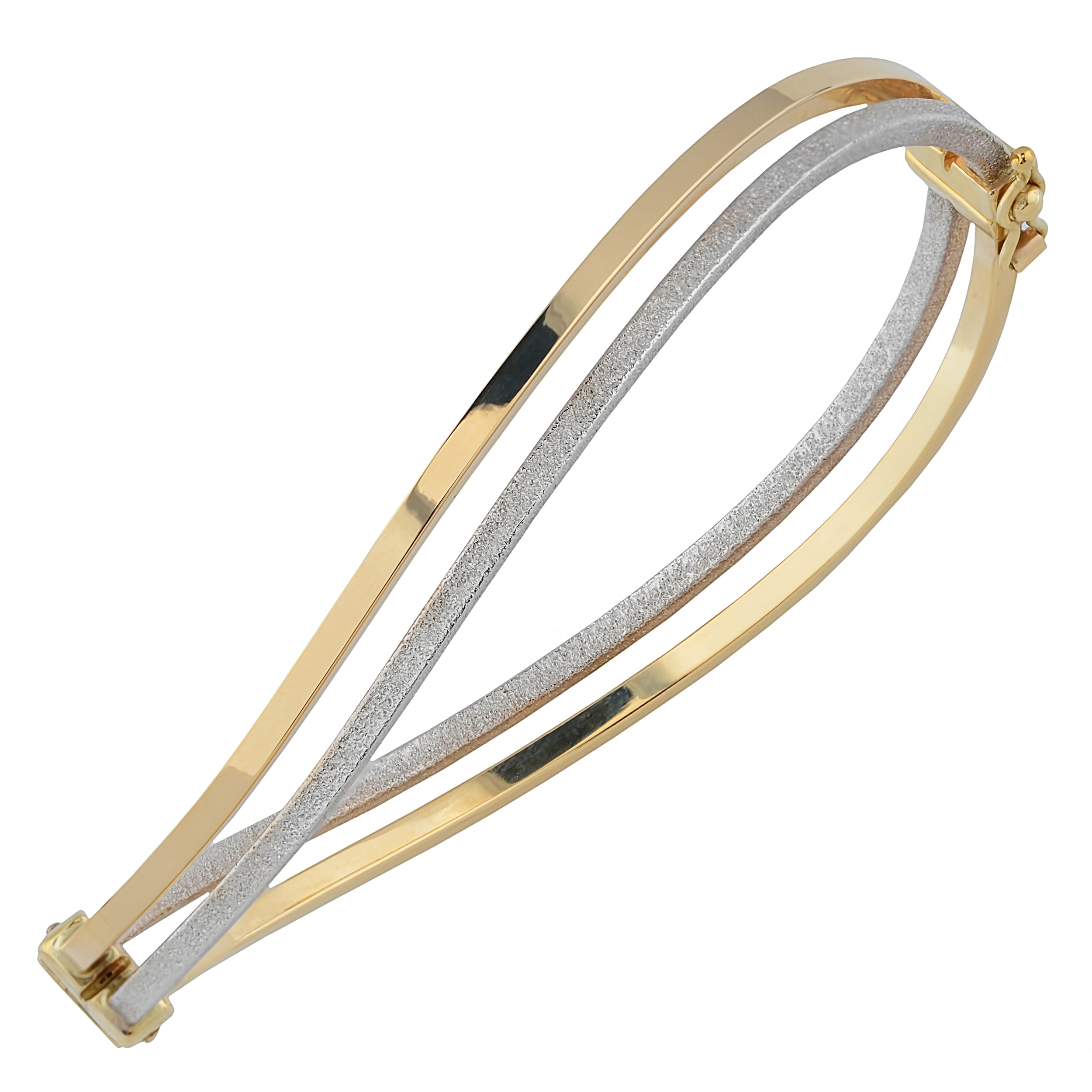 Au Naturale 10k Two-tone Gold 6mm Double Twist Bangle
