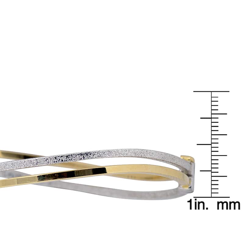 Fremada 10k Two-tone Gold 6mm Double Twist Bangle