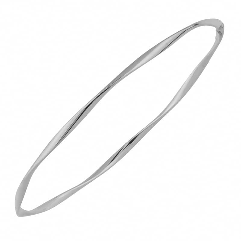 Fremada 10k Yellow or White Gold 2.5mm Polish Twist Slip-on Bangle