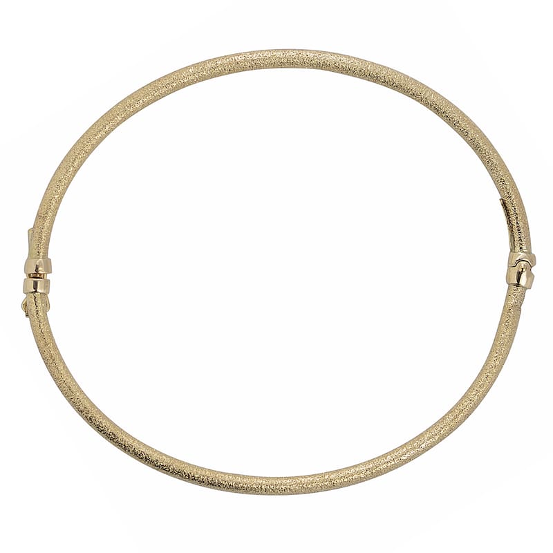 Fremada 10k Yellow or Rose Gold 2.5mm Glass Blast Finish Bangle