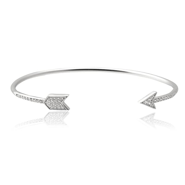 Journee Collection Sterling Silver Cubic Zirconia Arrow Cuff Journee Collection Sterling Silver Cubic Zirconia Arrow Cuff Bracelet