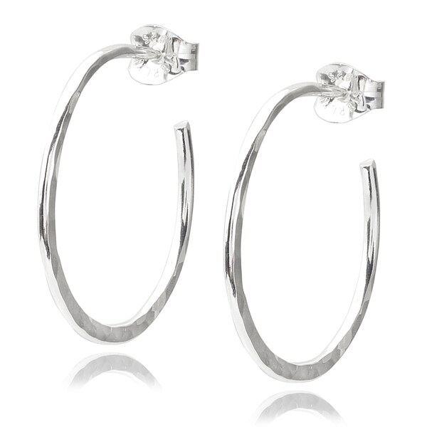Journee Collection Sterling Silver Hoop Earrings   16552342