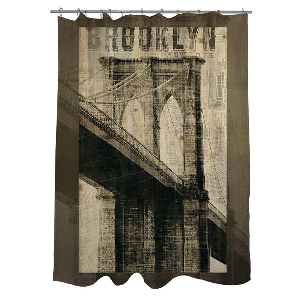 Vintage Ny Brooklyn Shower Curtain Free Shipping Today Vintage Ny Brooklyn Shower Curtain