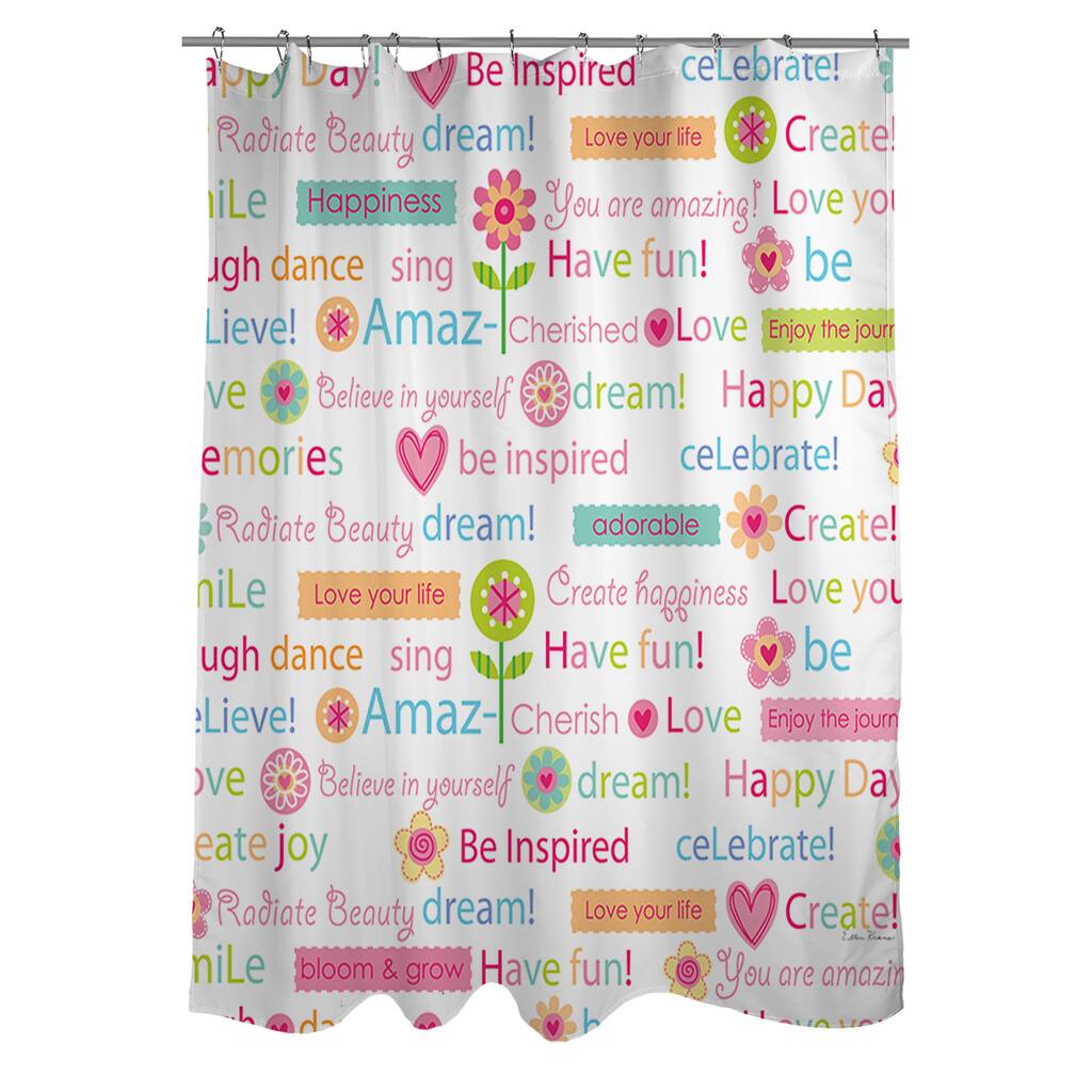 Happy Day Words Shower Curtain