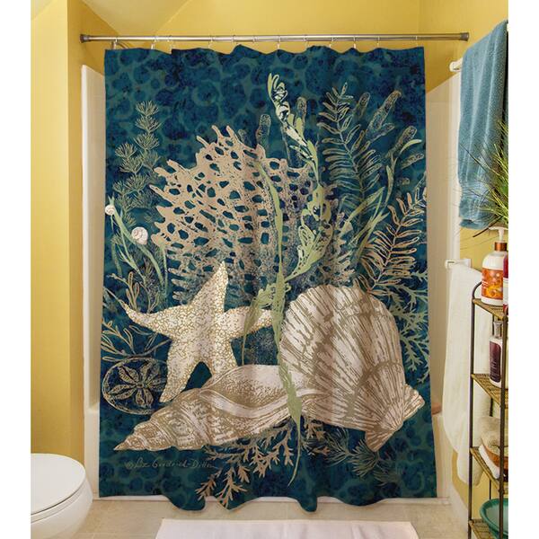 Shop Sea Shells Vignette Shower Curtain On Sale Free Shipping