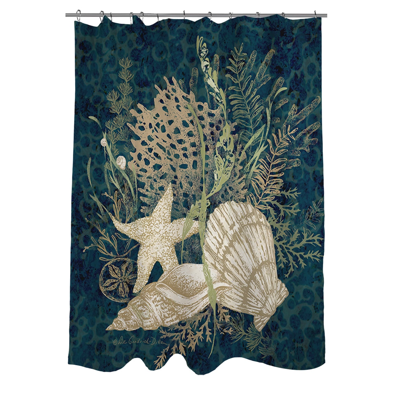 Shop Sea Shells Vignette Shower Curtain On Sale Free Shipping