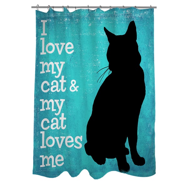 I Love My Cat Shower Curtain Overstock 9361526