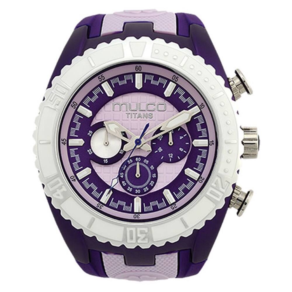 Mulco Men's 'Titans' Stainless Steel Purple Silicone Watch