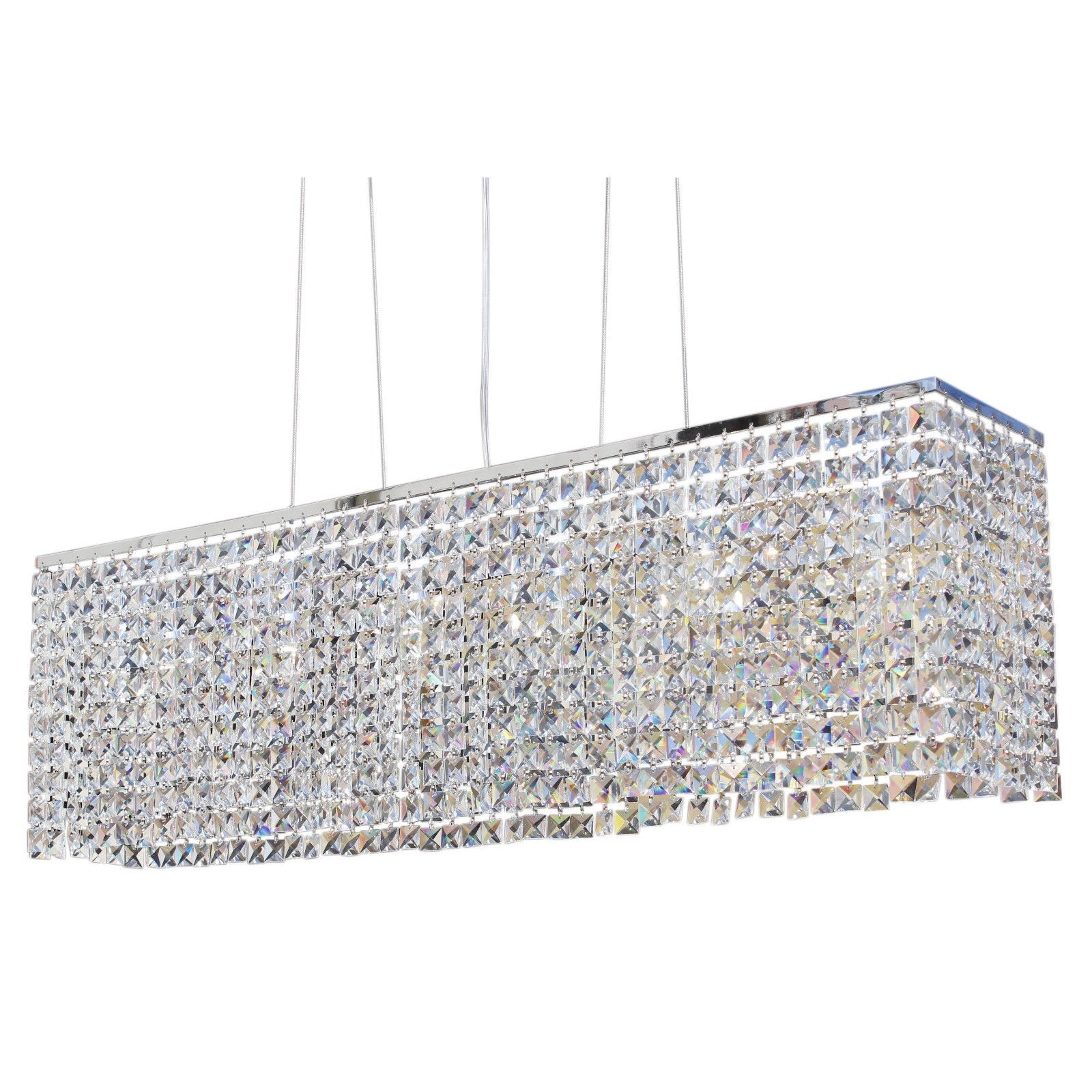 Modern Chrome 40-inch Crystal Chandelier - N/A (40-Inch Chrome Crystal Chandelier) - Chandeliers For Bedrooms by Overstock.com