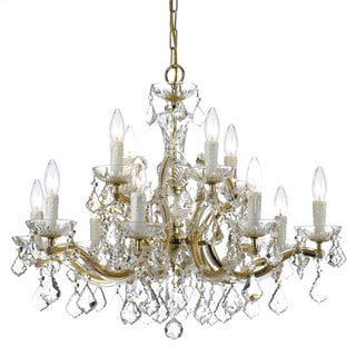 Crystorama Maria Theresa 12-light Crystal Chandelier in Gold - Chandeliers For Bedrooms by Overstock.com