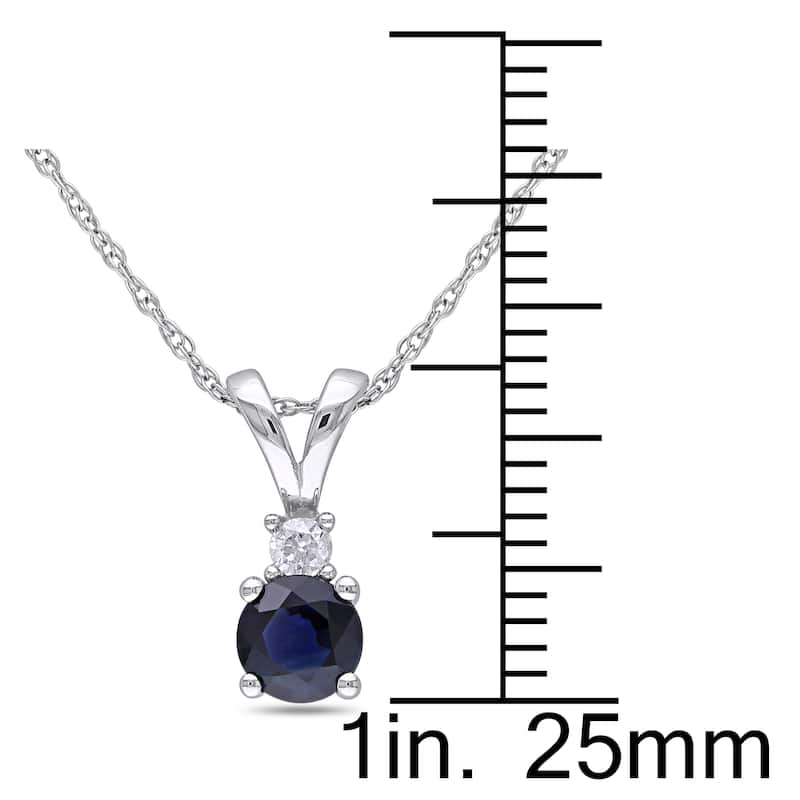 Miadora 10k White Gold Sapphire and Diamond Accent Necklace