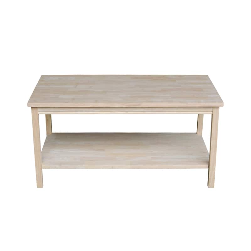 Unfinished Solid Parawood Portman Coffee Table