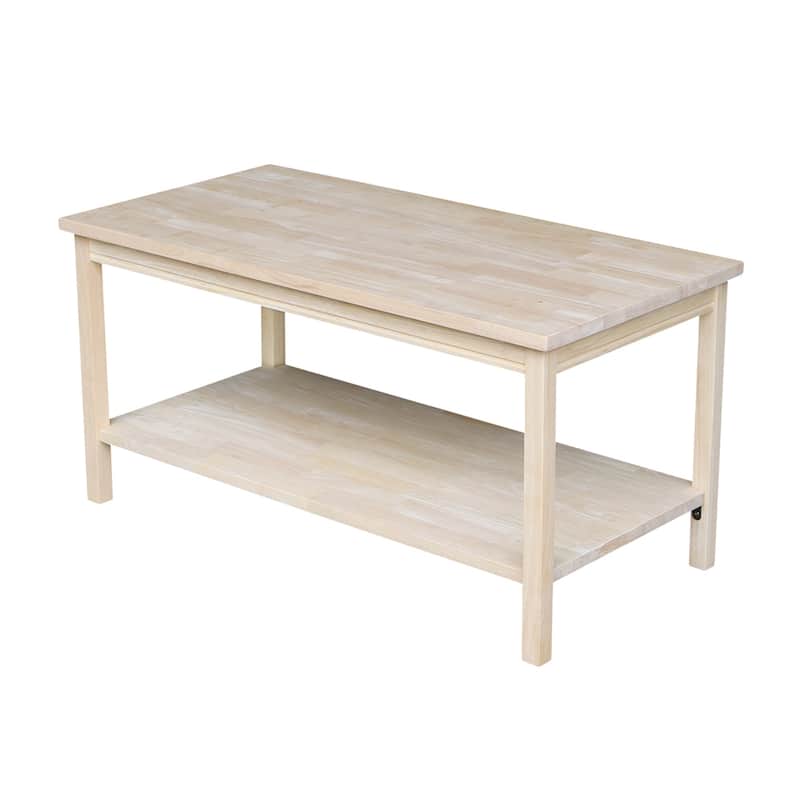 Unfinished Solid Parawood Portman Coffee Table