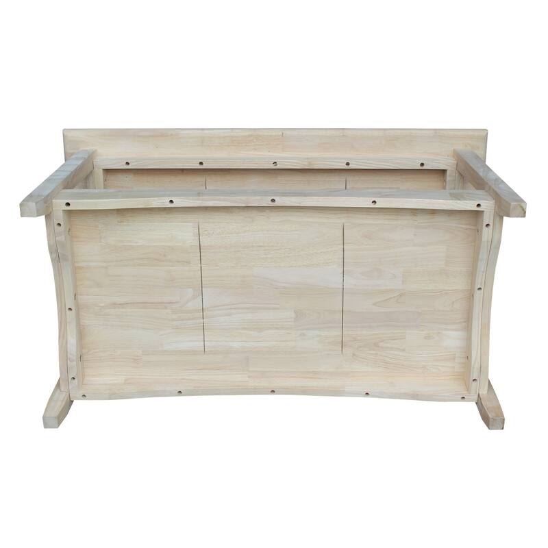 Bombay Unfinished Solid Parawood Tall Coffee Table