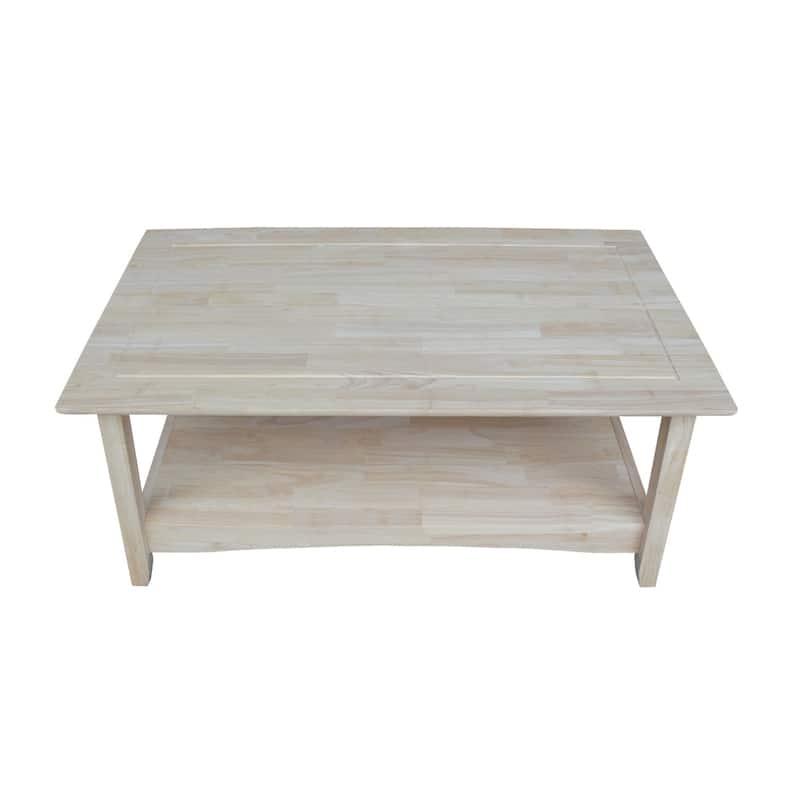 Bombay Unfinished Solid Parawood Tall Coffee Table