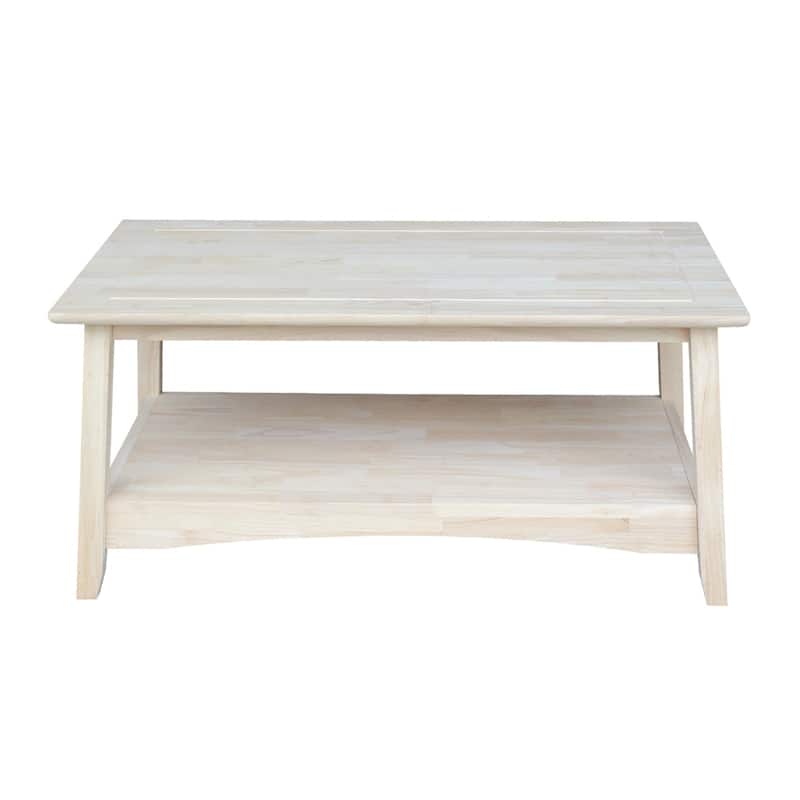 Bombay Unfinished Solid Parawood Tall Coffee Table