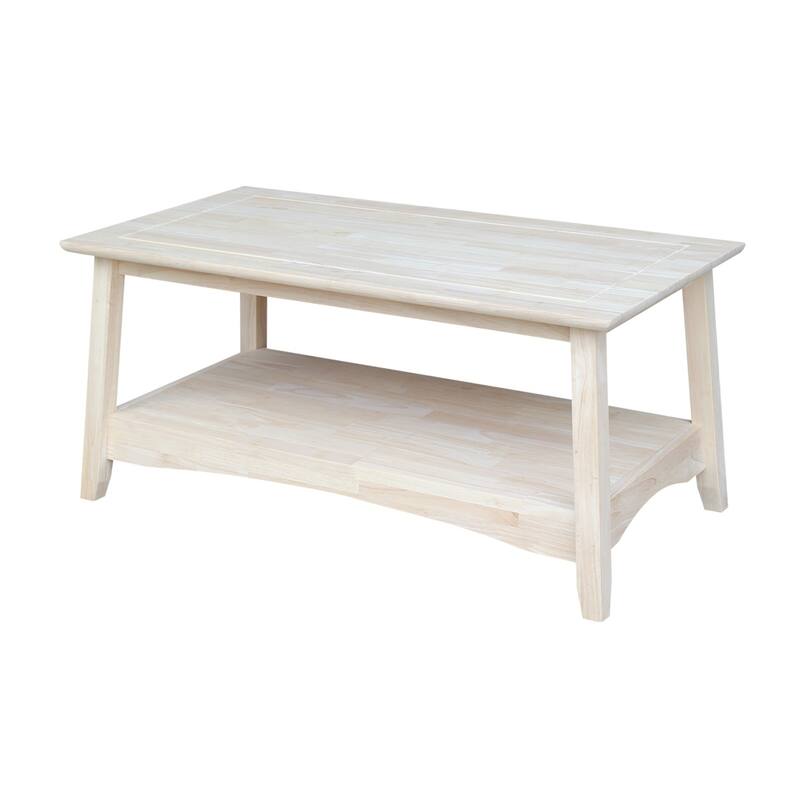 Bombay Unfinished Solid Parawood Tall Coffee Table