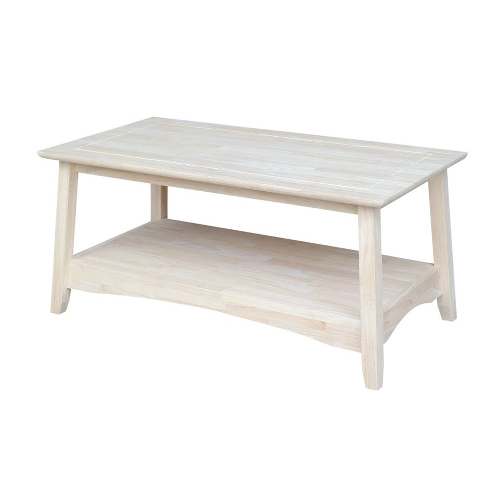 Bombay Unfinished Solid Parawood Tall Coffee Table